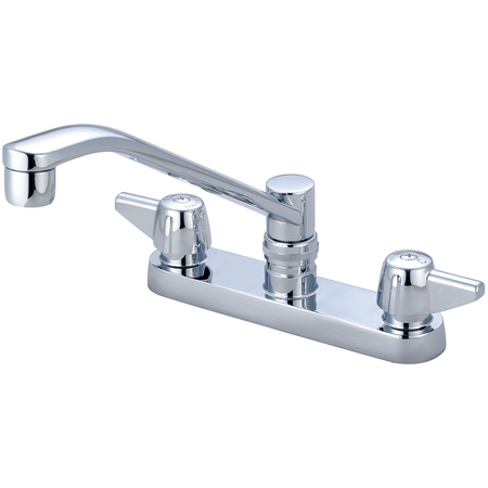 CENTRAL BRASS Two Handle Cast Brass Kitchen Faucet, NPSM, Standard, Polished Chrome, Weight: 3.89 0127-A
